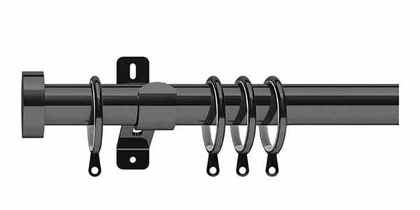Swish Elements Stud 35mm Graphite Curtain Pole - Curtain Poles Emporium