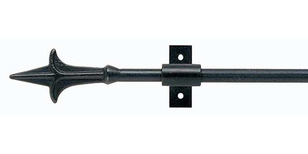 Hallis Hudson Artisan Black Wrought Iron 12mm Curtain Pole Spear Finial - Curtain Poles Emporium
