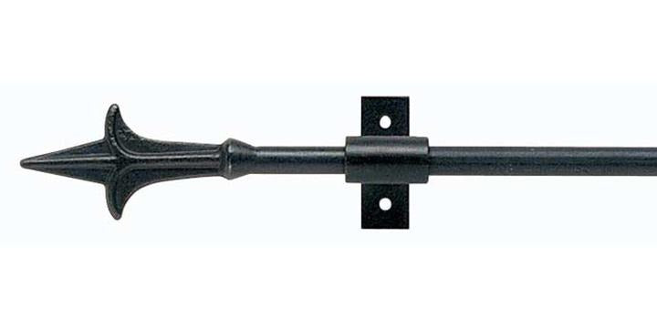 Hallis Hudson Artisan Black Wrought Iron 12mm Curtain Pole Spear Finial - Curtain Poles Emporium