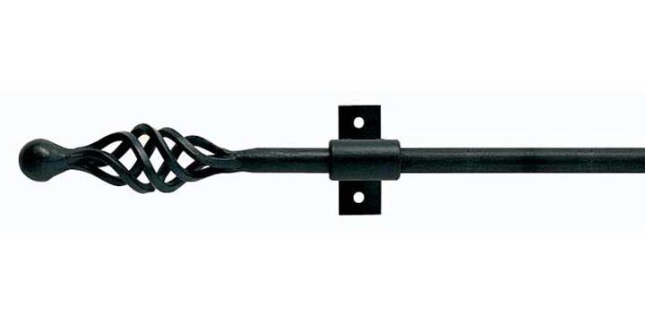 Hallis Hudson Artisan Black Wrought Iron 12mm Curtain Pole Mini Cage Finial - Curtain Poles Emporium