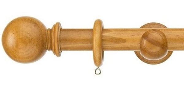 Swish Naturals 28mm Antique Pine Wooden Curtain Pole Ball Finial - Curtain Poles Emporium