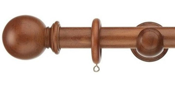 Swish Naturals 35mm Chestnut Wooden Curtain Pole Ball Finial - Curtain Poles Emporium