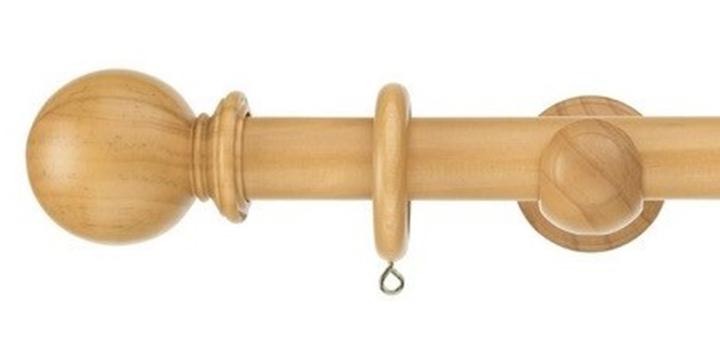 Swish Naturals 35mm Natural Oak Wooden Curtain Pole Ball Finial - Curtain Poles Emporium