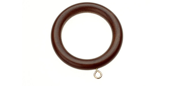 Swish Naturals 35mm Dark Walnut Spare Wooden Curtain Pole Rings Pack 6 or 12