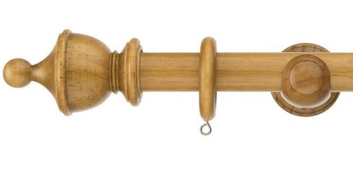 Swish Naturals 28mm Aged Oak Wooden Curtain Pole Urn Finial - Curtain Poles Emporium