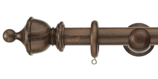 Swish Naturals 28mm Dark Walnut Wooden Curtain Pole Urn Finial - Curtain Poles Emporium
