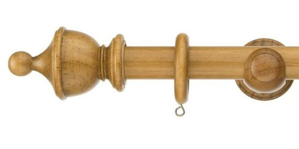 Swish Naturals 35mm Aged Oak Wooden Curtain Pole Urn Finial - Curtain Poles Emporium