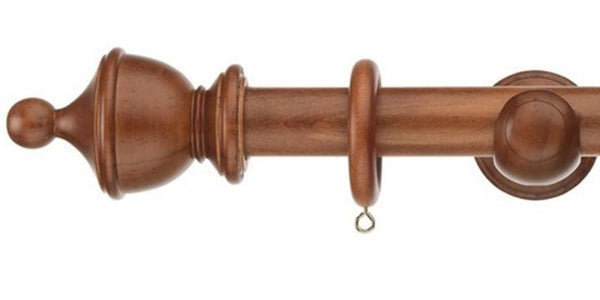 Swish Naturals 35mm Chestnut Wooden Curtain Pole Urn Finial - Curtain Poles Emporium