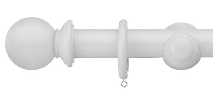 Swish Romantica Paper White 35mm Curtain Pole Ball Finial - Curtain Poles Emporium