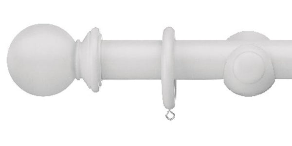 Swish Romantica Paper White 35mm Curtain Pole Ball Finial - Curtain Poles Emporium