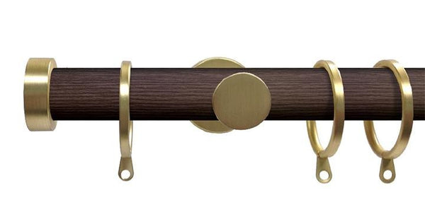 Swish Soho 28mm Funk Brushed Gold Metal Curtain Pole Stud Finial - Curtain Poles Emporium