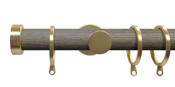 Swish Soho 28mm Jazz Brushed Gold Metal Curtain Pole Stud Finial - Curtain Poles Emporium