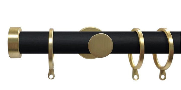 Swish Soho 28mm Vamp Brushed Gold Metal Curtain Pole Stud Finial - Curtain Poles Emporium