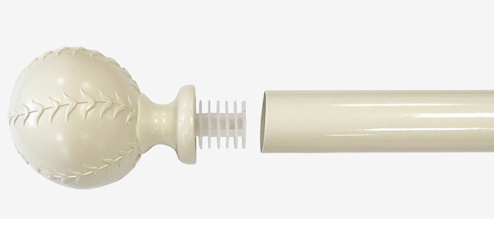 Laura Ashley 28mm Cream Metal Curtain Pole Swirl Ball Finial