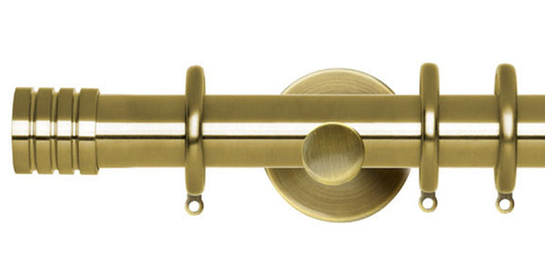 Hallis Neo Original 28mm Spun Brass Curtain Pole Stud Finial Cylinder Bracket - Curtain Poles Emporium