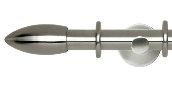 Hallis Neo Original 28mm Stainless Steel Curtain Pole Bullet Finial Cylinder Bracket - Curtain Poles Emporium