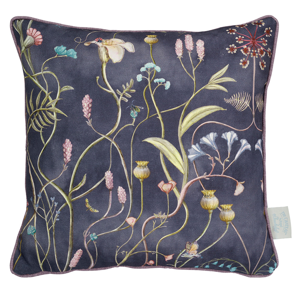Le Chateau The Wild Flower Garden Nightshadow Piped Edge Cushion Cover