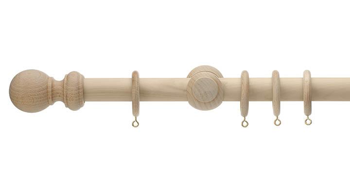 Hallis Unfinished 28mm Wooden Curtain Pole - Curtain Poles Emporium