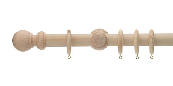 Hallis Unfinished 35mm Wooden Curtain Pole - Curtain Poles Emporium