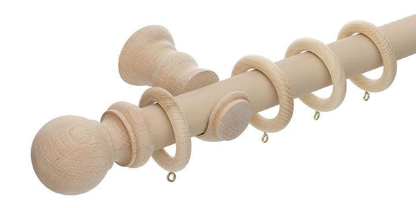 Hallis Unfinished 35mm Wooden Curtain Pole - Curtain Poles Emporium