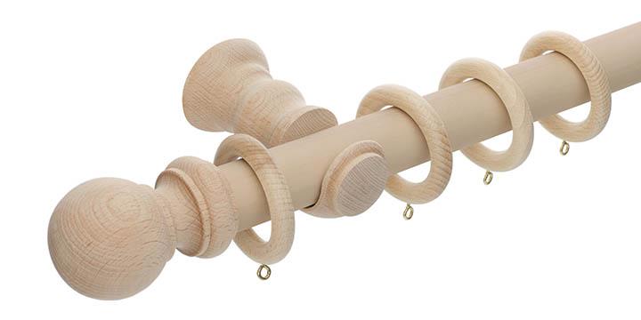 Hallis Unfinished 35mm Wooden Curtain Pole - Curtain Poles Emporium