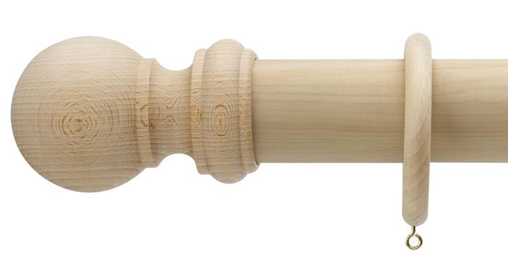Hallis Unfinished 50mm Wooden Curtain Pole - Curtain Poles Emporium