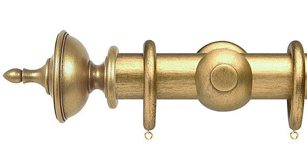 Opus Studio Antique Gold 48mm Wooden Curtain Pole Urn Finial