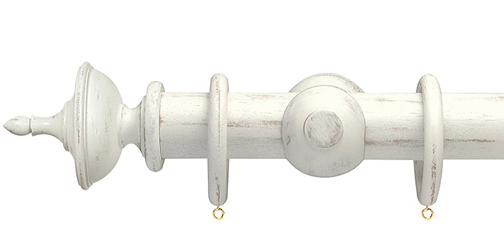 Opus Studio Distressed Chalk 48mm Wooden Curtain Pole Urn Finial