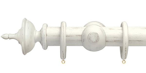 Opus Studio Distressed Chalk 35mm Wooden Curtain Pole Urn Finial