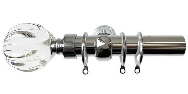 Laura Ashley 28mm Vivien Chrome Metal Curtain Pole