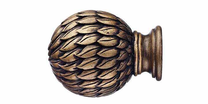 Integra Masterpiece Ornate Bracket Black Gold 50mm Curtain Pole Phoenix Finial - Curtain Poles Emporium