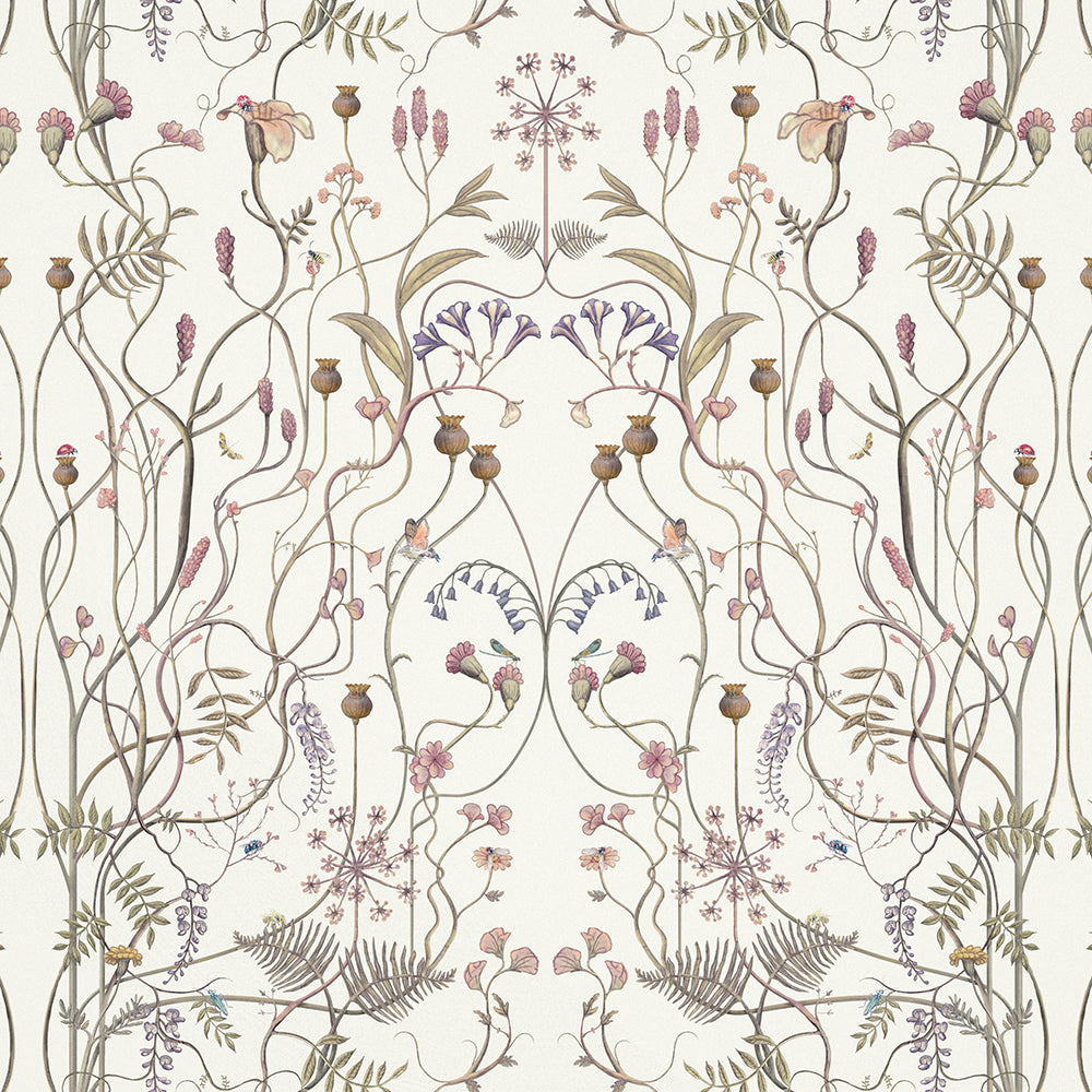 The Chateau The Wild Flower Garden Whisper White Curtain Fabric