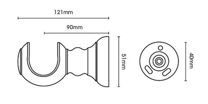 Hallis Woodline 28mm Light Oak Curtain Pole - Curtain Poles Emporium