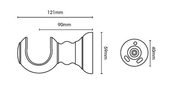 Hallis Woodline 35mm White Curtain Pole - Curtain Poles Emporium