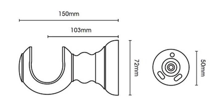 Hallis Woodline 50mm Black Curtain Pole - Curtain Poles Emporium