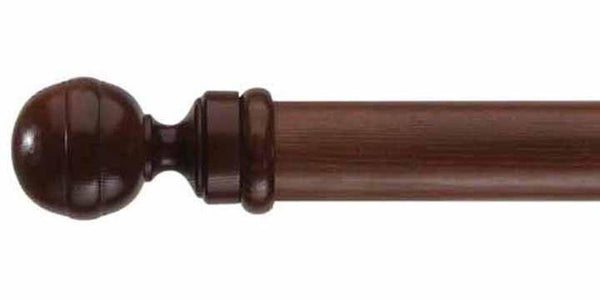 Byron & Byron 43mm Classic Jacobean Pine Curtain Pole Globe Finial - Curtain Poles Emporium