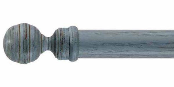 Byron & Byron 43mm Classic Powder Blue Scratched Curtain Pole Globe Finial - Curtain Poles Emporium