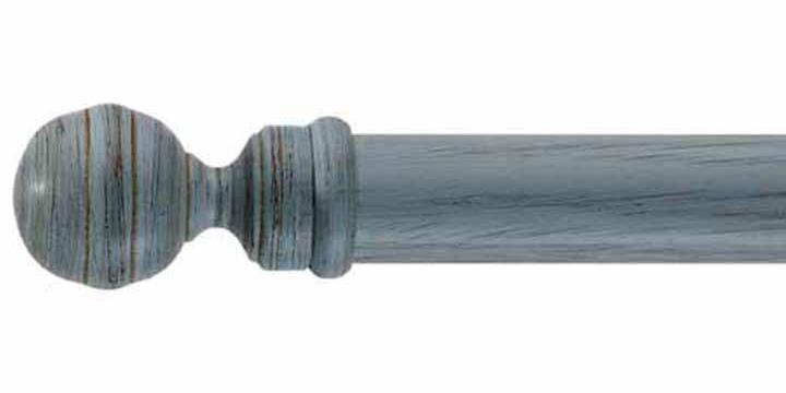 Byron & Byron 43mm Classic Powder Blue Scratched Curtain Pole Globe Finial - Curtain Poles Emporium
