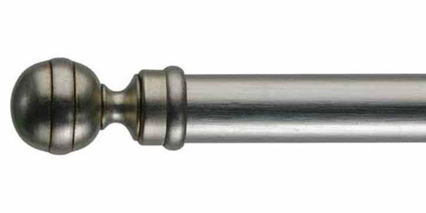 Byron & Byron 43mm Classic Silver Leaf Mecca Curtain Pole Globe Finial - Curtain Poles Emporium