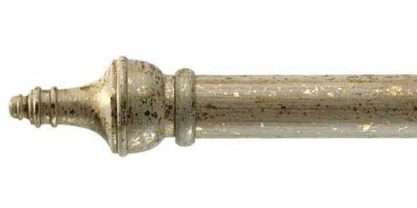 Byron & Byron 43mm Classic Wood Florentine White Detailed Curtain Pole Paestum Finial - Curtain Poles Emporium