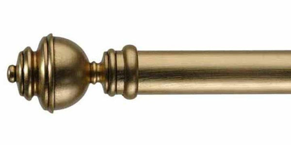 Byron & Byron 43mm Classic Wood Gilt Leaf Mecca Curtain Pole Aercolaneum Finial - Curtain Poles Emporium