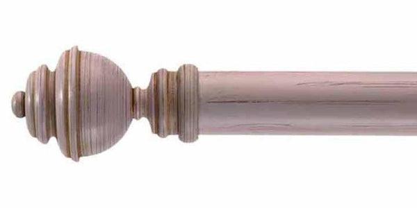 Byron & Byron 43mm Classic Wood Powder Pink Scratched Curtain Pole Aercolaneum Finial - Curtain Poles Emporium