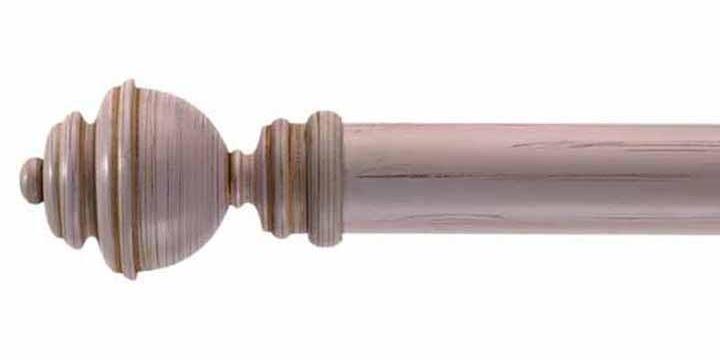Byron & Byron 43mm Classic Wood Powder Pink Scratched Curtain Pole Aercolaneum Finial - Curtain Poles Emporium