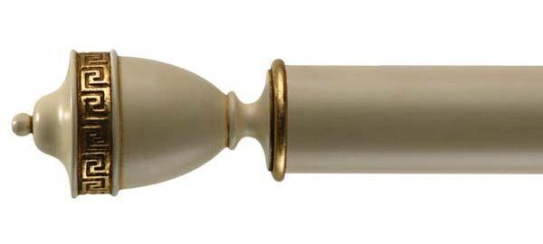 Byron & Byron Antique Cream & Details 55mm Curtain Pole Naxos Finial - Curtain Poles Emporium