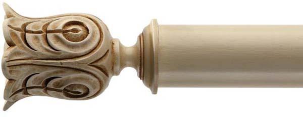 Byron & Byron Antique Cream & Details 55mm Curtain Pole Siena Finial - Curtain Poles Emporium