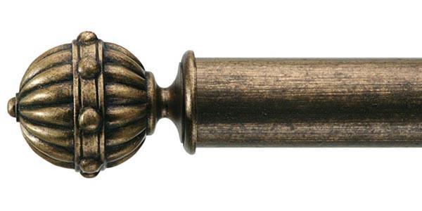 Byron & Byron Antique Gilt 55mm Curtain Pole Hampton Finial - Curtain Poles Emporium