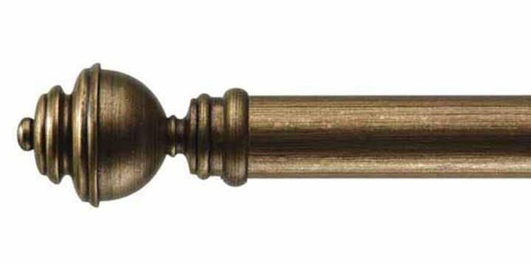 Byron & Byron Antique Gilt Classic Wood 33mm Curtain Pole Aercolaneum finial - Curtain Poles Emporium