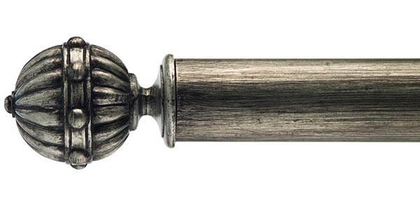 Byron & Byron Antique Silver 55mm Curtain Pole Hampton Finial - Curtain Poles Emporium