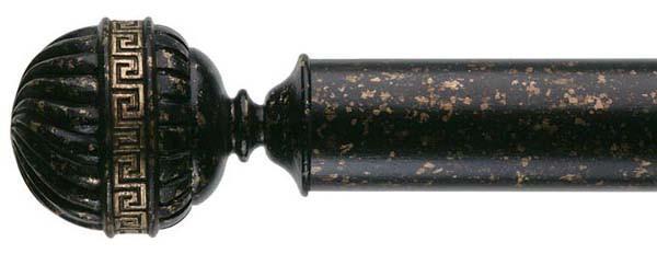 Byron & Byron Florentine Black & Details 55mm Curtain Pole Olympia Finial - Curtain Poles Emporium