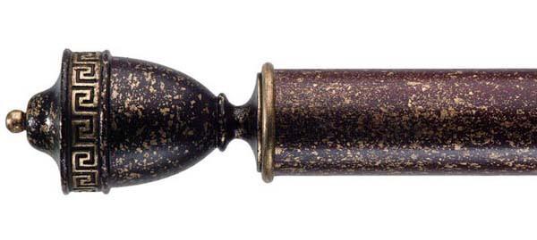 Byron & Byron Florentine Red 55mm Curtain Pole Naxos Finial - Curtain Poles Emporium